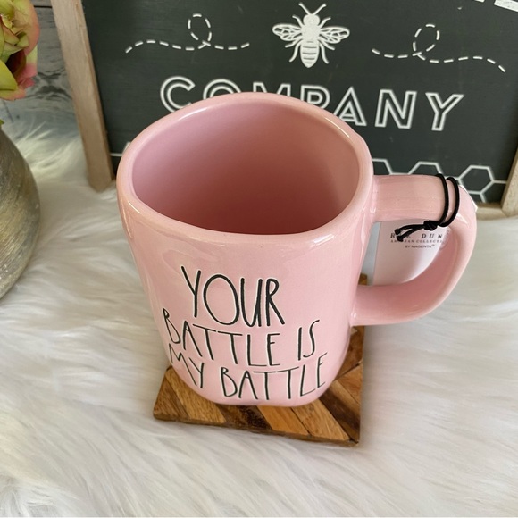 Rae Dunn Farmhouse YOUR BATTLE IS MY BATTLE Mug - Picture 3 of 4